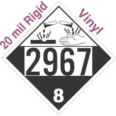Corrosive Class 8 UN2967 20mil Rigid Vinyl DOT Placard