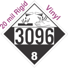 Corrosive Class 8 UN3096 20mil Rigid Vinyl DOT Placard