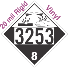 Corrosive Class 8 UN3253 20mil Rigid Vinyl DOT Placard