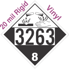 Corrosive Class 8 UN3263 20mil Rigid Vinyl DOT Placard