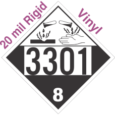 Corrosive Class 8 UN3301 20mil Rigid Vinyl DOT Placard