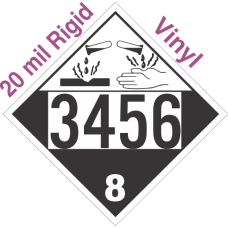 Corrosive Class 8 UN3456 20mil Rigid Vinyl DOT Placard