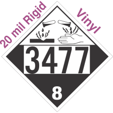 Corrosive Class 8 UN3477 20mil Rigid Vinyl DOT Placard