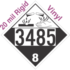 Corrosive Class 8 UN3495 20mil Rigid Vinyl DOT Placard