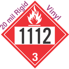 Flammable Class 3 UN1112 20mil Rigid Vinyl DOT Placard