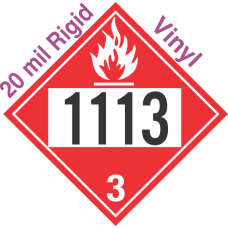 Flammable Class 3 UN1113 20mil Rigid Vinyl DOT Placard