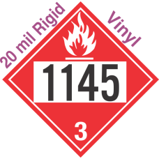 Flammable Class 3 UN1145 20mil Rigid Vinyl DOT Placard