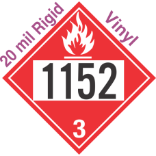 Flammable Class 3 UN1152 20mil Rigid Vinyl DOT Placard