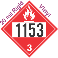 Flammable Class 3 UN1153 20mil Rigid Vinyl DOT Placard