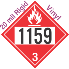 Flammable Class 3 UN1159 20mil Rigid Vinyl DOT Placard