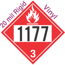 Flammable Class 3 UN1177 20mil Rigid Vinyl DOT Placard