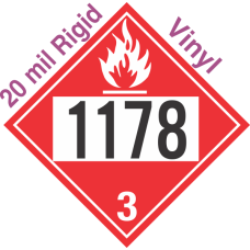 Flammable Class 3 UN1178 20mil Rigid Vinyl DOT Placard