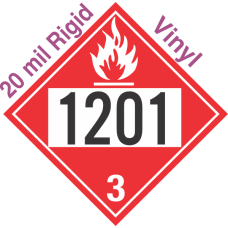 Flammable Class 3 UN1201 20mil Rigid Vinyl DOT Placard
