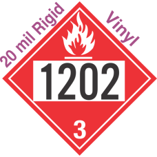 Flammable Class 3 UN1202 20mil Rigid Vinyl DOT Placard