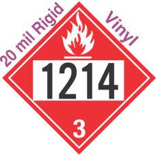 Flammable Class 3 UN1214 20mil Rigid Vinyl DOT Placard