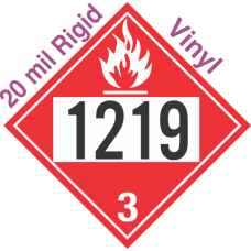 Flammable Class 3 UN1219 20mil Rigid Vinyl DOT Placard
