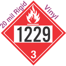 Flammable Class 3 UN1229 20mil Rigid Vinyl DOT Placard
