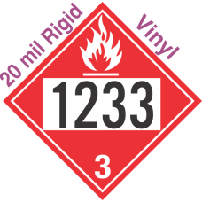 Flammable Class 3 UN1233 20mil Rigid Vinyl DOT Placard
