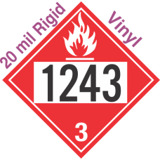 Flammable Class 3 UN1243 20mil Rigid Vinyl DOT Placard