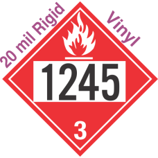 Flammable Class 3 UN1245 20mil Rigid Vinyl DOT Placard