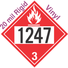 Flammable Class 3 UN1247 20mil Rigid Vinyl DOT Placard
