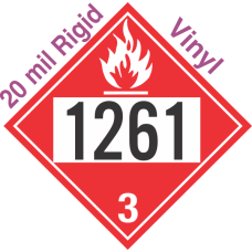 Flammable Class 3 UN1261 20mil Rigid Vinyl DOT Placard