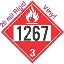 Flammable Class 3 UN1267 20mil Rigid Vinyl DOT Placard
