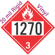 Flammable Class 3 UN1270 20mil Rigid Vinyl DOT Placard