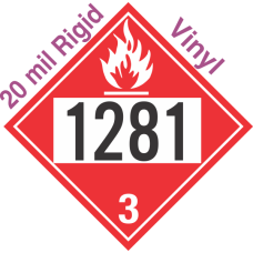 Flammable Class 3 UN1281 20mil Rigid Vinyl DOT Placard