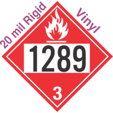 Flammable Class 3 UN1289 20mil Rigid Vinyl DOT Placard