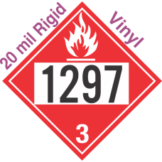 Flammable Class 3 UN1297 20mil Rigid Vinyl DOT Placard