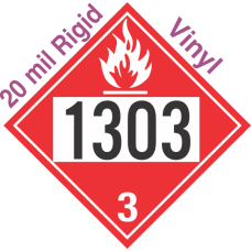 Flammable Class 3 UN1303 20mil Rigid Vinyl DOT Placard