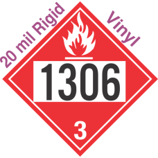 Flammable Class 3 UN1306 20mil Rigid Vinyl DOT Placard