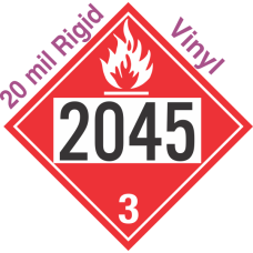 Flammable Class 3 UN2045 20mil Rigid Vinyl DOT Placard