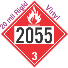 Flammable Class 3 UN2055 20mil Rigid Vinyl DOT Placard