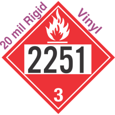 Flammable Class 3 UN2251 20mil Rigid Vinyl DOT Placard