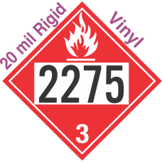 Flammable Class 3 UN2275 20mil Rigid Vinyl DOT Placard
