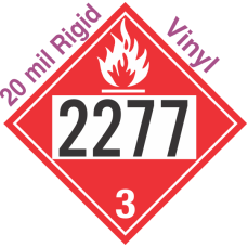 Flammable Class 3 UN2277 20mil Rigid Vinyl DOT Placard