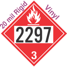 Flammable Class 3 UN2297 20mil Rigid Vinyl DOT Placard