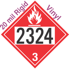 Flammable Class 3 UN2324 20mil Rigid Vinyl DOT Placard