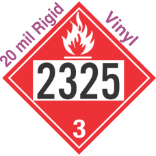 Flammable Class 3 UN2325 20mil Rigid Vinyl DOT Placard