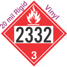 Flammable Class 3 UN2332 20mil Rigid Vinyl DOT Placard