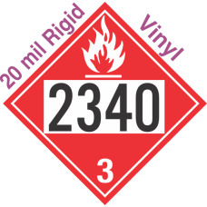 Flammable Class 3 UN2340 20mil Rigid Vinyl DOT Placard