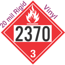 Flammable Class 3 UN2370 20mil Rigid Vinyl DOT Placard