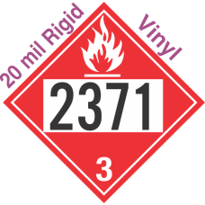 Flammable Class 3 UN2371 20mil Rigid Vinyl DOT Placard