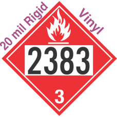Flammable Class 3 UN2383 20mil Rigid Vinyl DOT Placard