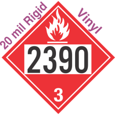 Flammable Class 3 UN2390 20mil Rigid Vinyl DOT Placard