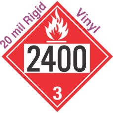 Flammable Class 3 UN2400 20mil Rigid Vinyl DOT Placard
