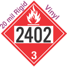 Flammable Class 3 UN2402 20mil Rigid Vinyl DOT Placard
