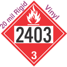 Flammable Class 3 UN2403 20mil Rigid Vinyl DOT Placard
